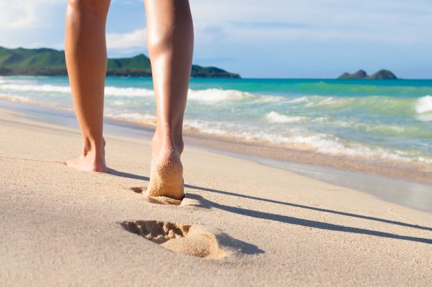 Waking on the beach
